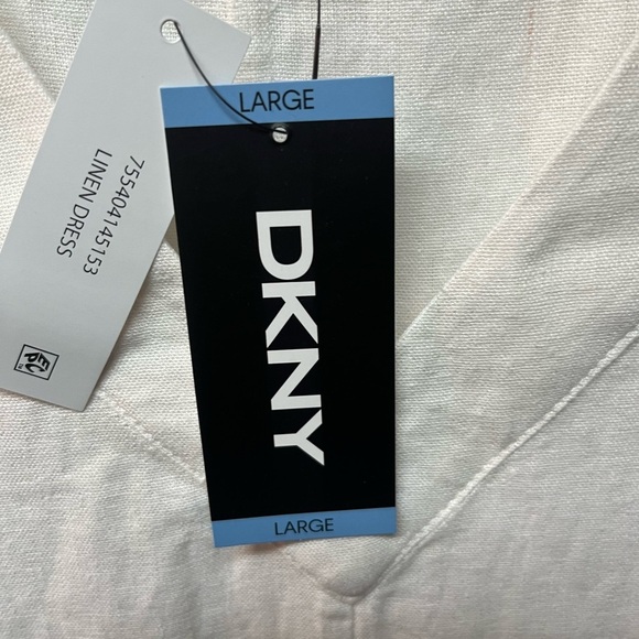 DKNY White Sleeveless Dress. Large - Picture 6 of 7